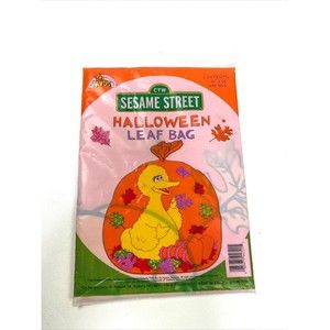 Sesame Street Halloween Leaf Bag 1 Jumbo 36"x48" Big Bird Vintage NEW